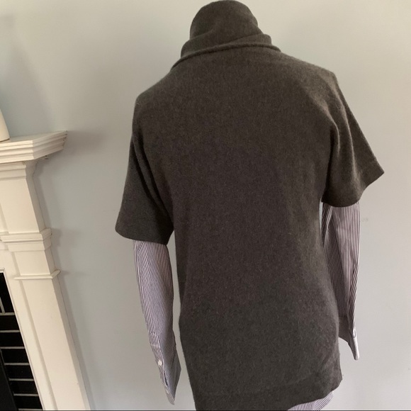 DemyLee Cashmere cowl neck sweater gray RARE! Pullover style short sleeve /vest - Picture 5 of 8